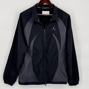 Jordan Dri-FIT Windbreaker Jacket Mens Large Black Jumpman Basketball FN5848-010